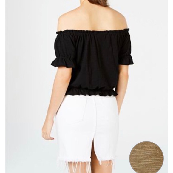 Off the shoulder ruffled trim utility top - Picture 11 of 11